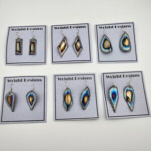 David Wright Artisan Steel Metal Art Earrings Lot